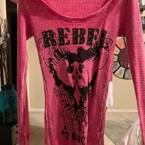 Pink long sleeve Buckle shirt